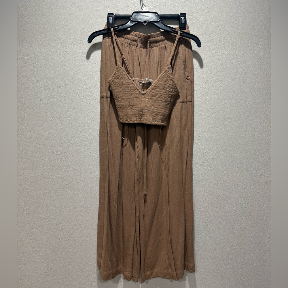 MABLE Brown cropped tank SET